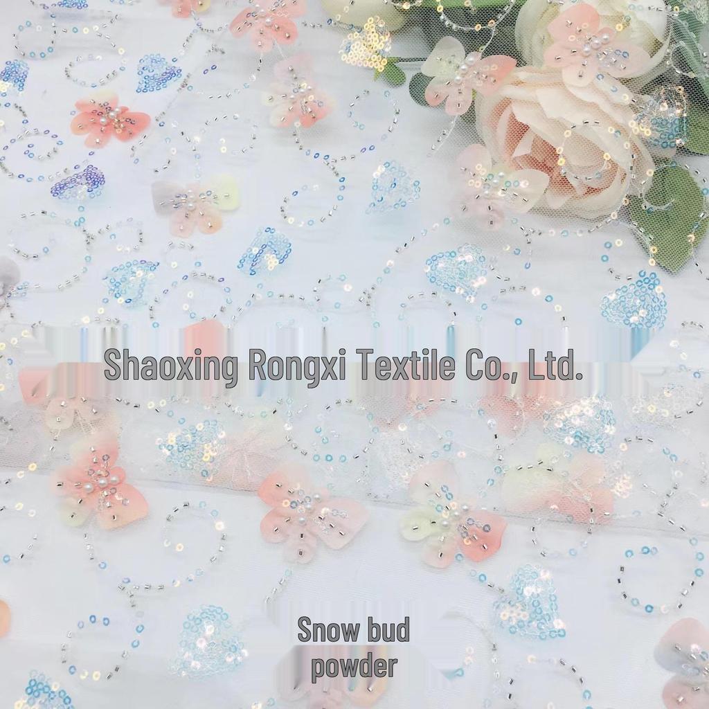 3 мм бусины-пузырьки и пайетки, сетчатая ткань в виде бабочек для детских юбок с вышивкой