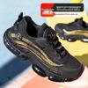 Lightweight Fly-Knit Safety Shoes with Rotating Button – Anti-Smash and Anti-Puncture Work Shoes for Construction
