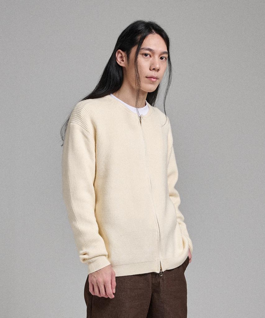 ANALOG MOOD 2-Way Round Cardigan Knit (Cream)