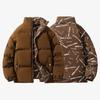 Winter Stand-up Collar Bread Clothes Men Wear Loose Cotton-padded Clothes On Both Sides Student Couple Clothes Casual Simple Cotton-padded Jacket