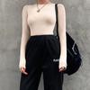 Slim Ladies Sexy Bodysuit Solid Fashion Skinny Bodycon Women Bodysuit Long Sleeveles O-Neck Casual Black Beige Female Bodysuit