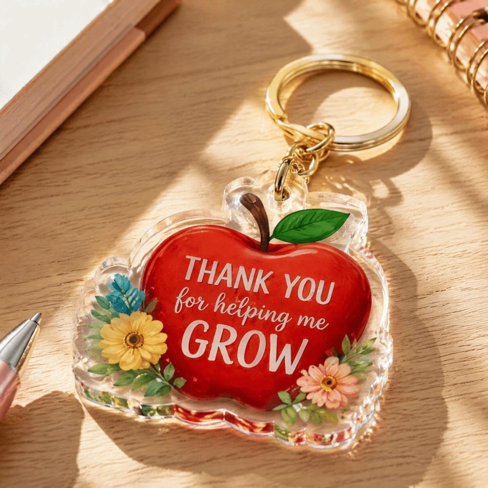 8pcs Inspirational Mini Key Chains Teacher Appreciation Bag Charm Key Ring Souvenir