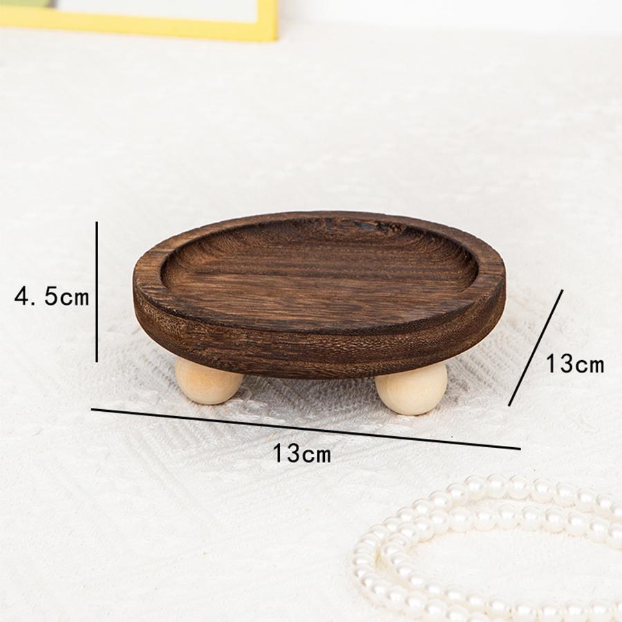 1pc Multi-functional Wooden Tray, Suitable for Aromatherapy, Key Storage, Etc. Elliptical Design