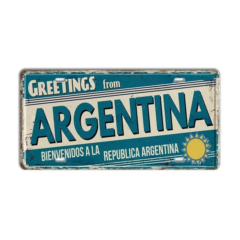 Chile Argentina Ecuador Colombia License Plate Landmark Metal Sign City State Decorative Car Plate Garage Club Bar Wall Decor
