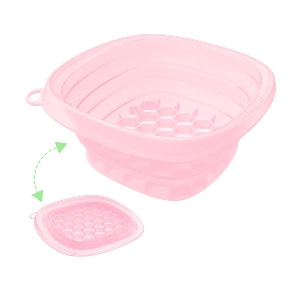 Built-in Ice Tray Portable Ice Basin Foldable Skincare Washbasin Face Dipping Bowl for Women Girls
