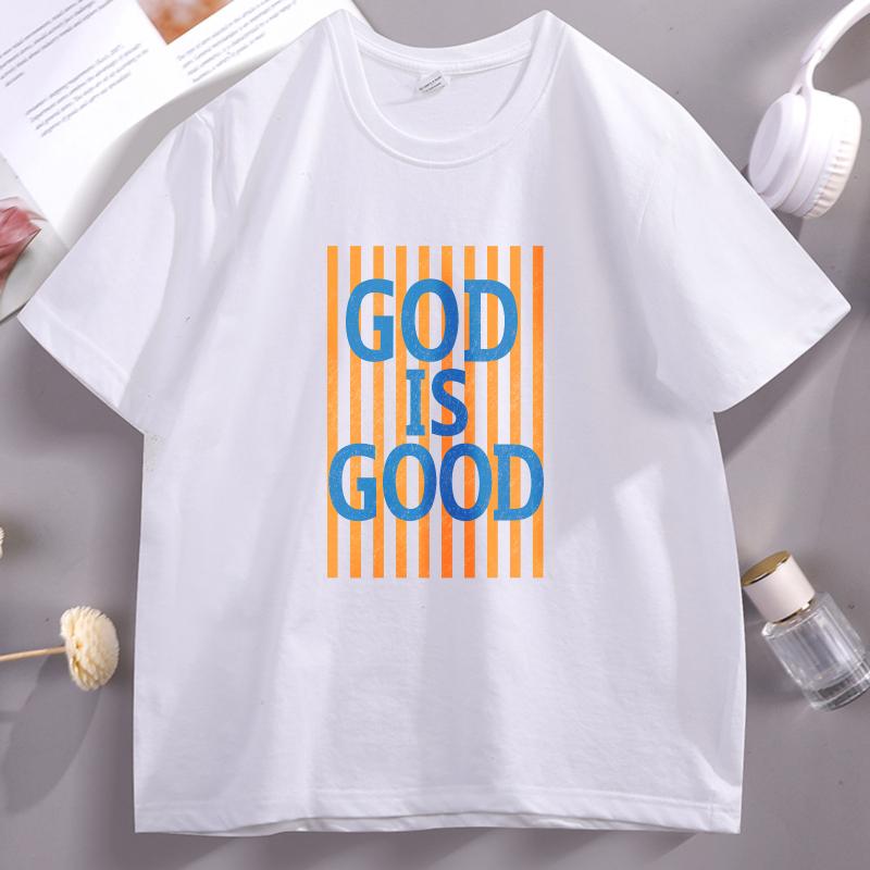 God Is Good Tshirts Christian Bible Verse T Shirt Design Faith Tshirt Unisex Clothing T Shirts Short Sleeve Cotton Clothes