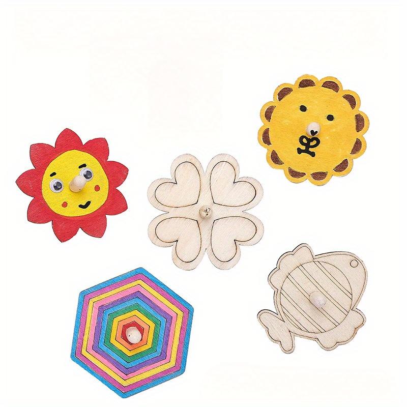 Набор для поделок «Деревянный волчок», 16 шт., Раскрашивание и изготовление поделок из деревянных художественных материалов, Подарочный спиннер к празднику