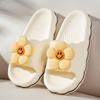 Женские модные тапочки на толстой подошве, лето 2024 г., новые мягкие противоскользящие износостойкие пляжные туфли с бабочкой и узлом
