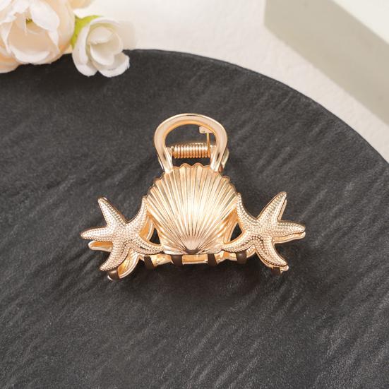 Заколка для волос Океанический дизайн Зажим для волос на затылок с ракушками Морская звезда Раковина узор Многоцелевой