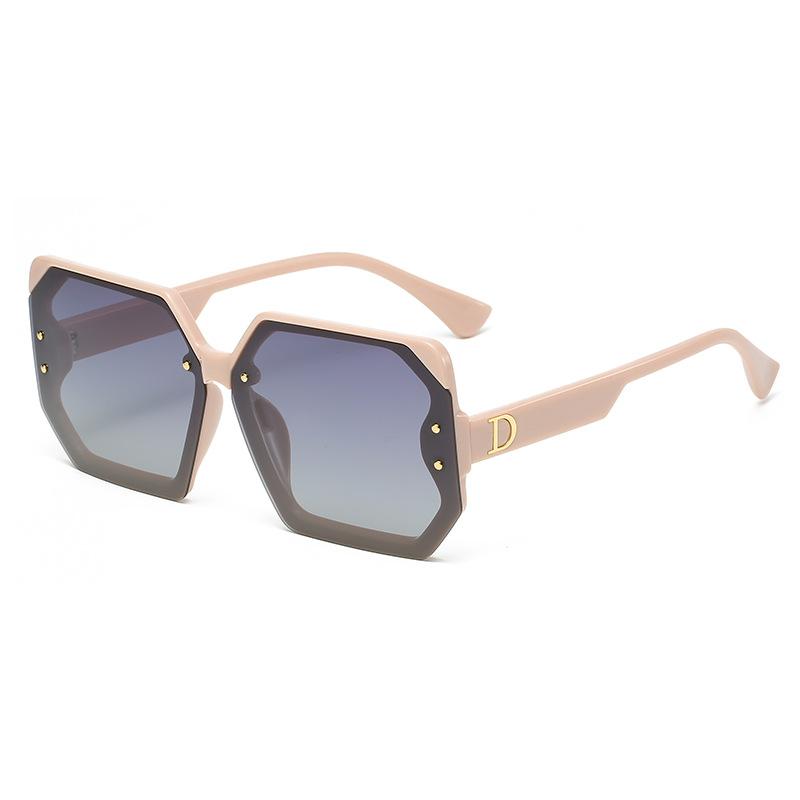 European and American new large frame black polarized sunglasses trendy fashion sunglasses Internet celebrity street shot Hong Kong style glasses ins