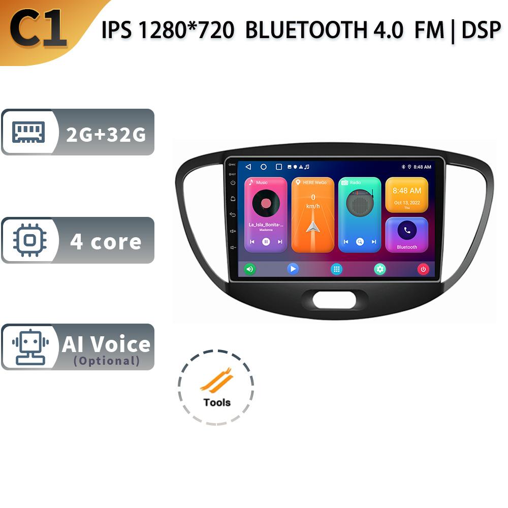 Android 13 для Hyundai i10 2010-2013 года выпуска, автомобильное радио, мультимедиа, навигация, автомобильный GPS, радио Carplay, экран 2 Din