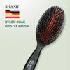 Handmade in Germany since 1869 Nylon and Boar Bristle Brush For Normal to Heavy and - Hair, Travel, Kids, (Medium)