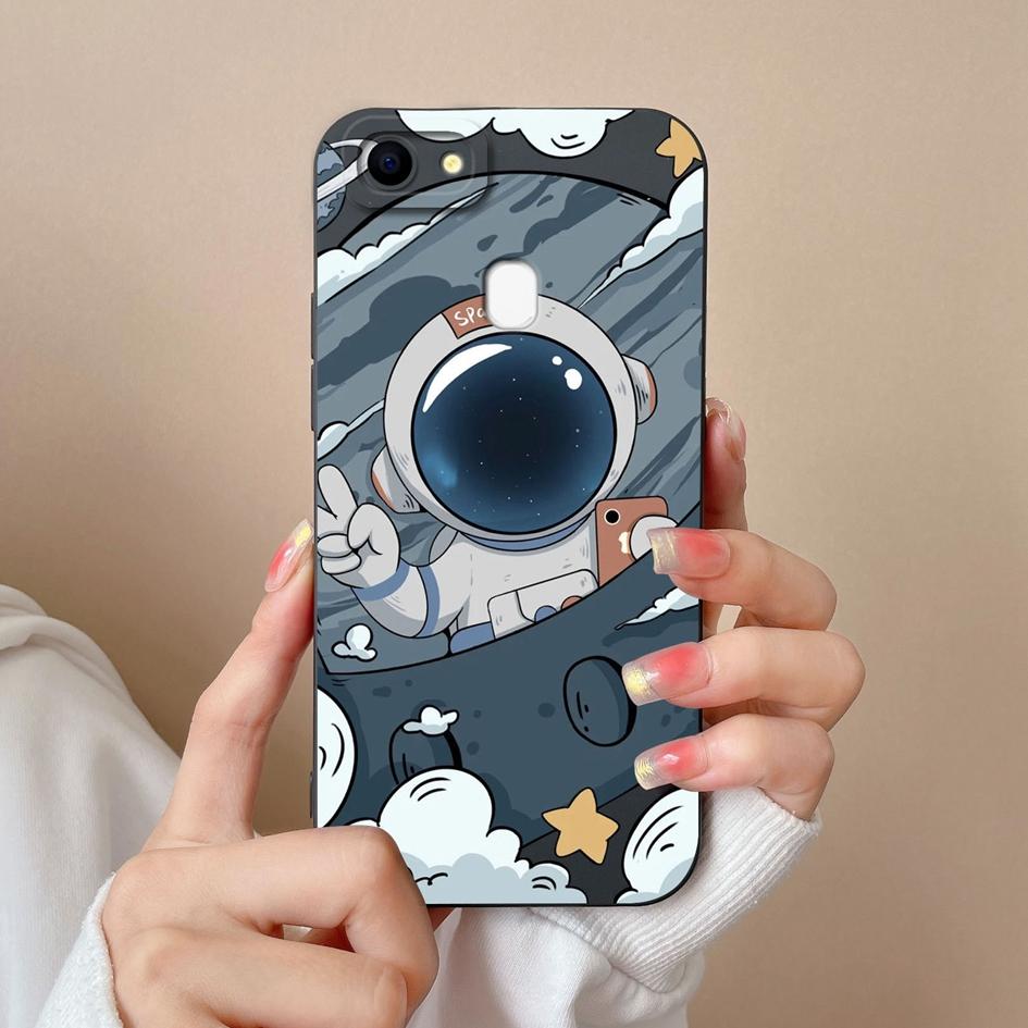 Чехлы для телефонов Oppo F19 F5 F7 F9 F11 F15 F17 F21 Pro Plus с рисунком астронавта из жидкого силикона, противоударные защитные чехлы для Oppo Shell