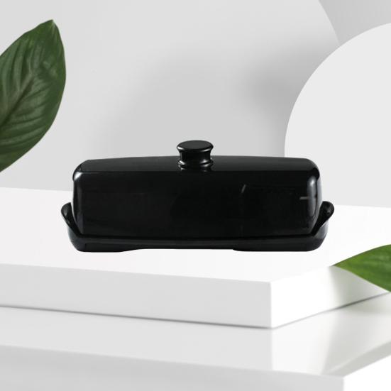 Butter Box with Lid Spatula Easy Grip Handle Butter Storage Container Dust-Proof Dishwasher Safe Refrigerator Butter Dish for Kitchen Cafe