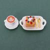 1 Set 1:12 Dollhouse Miniature Coffee Cup Cake Dessert Fork Spoon With Dinner Plate Kitchen Model Micro Landscape Decoration Toy