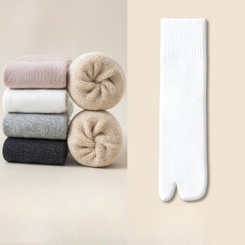 Two-toed Sock Children's Winter and Autumn Padded and Thickened Warm Extra-thick Thumb-separated Toe Socks Winter Long Socks