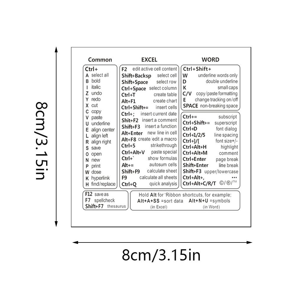 Shortcuts Sticker for Apple Mac OS System Shortcut Key Sticker for 13-16" MacBook Pro 13 /Air 13 Windows Palm Rest