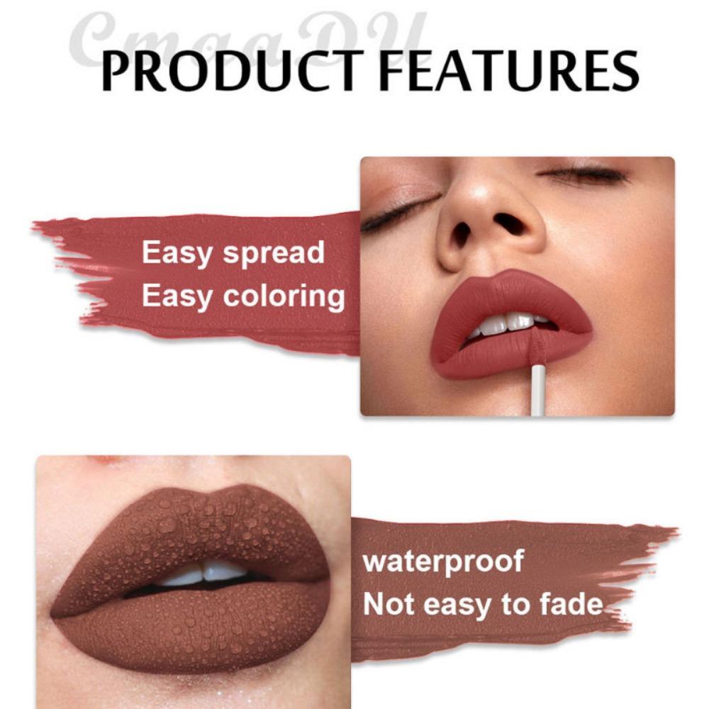 CmaaDu 12 Color Mouth Красный матовый бархатный блеск для губ