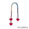 Red Love Y2k Keychain Beads Keychain Korean Bag Charms For Handbags Bag Pendant Handmade Beaded Keyring Vintage Bag Jewelry 2025