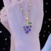 Ожерелье 'Фиолетовый виноград' Женское Высокое чувство Простое и универсальное Тренд Инкрустированный цирконом кулон Цепочка для ключицы