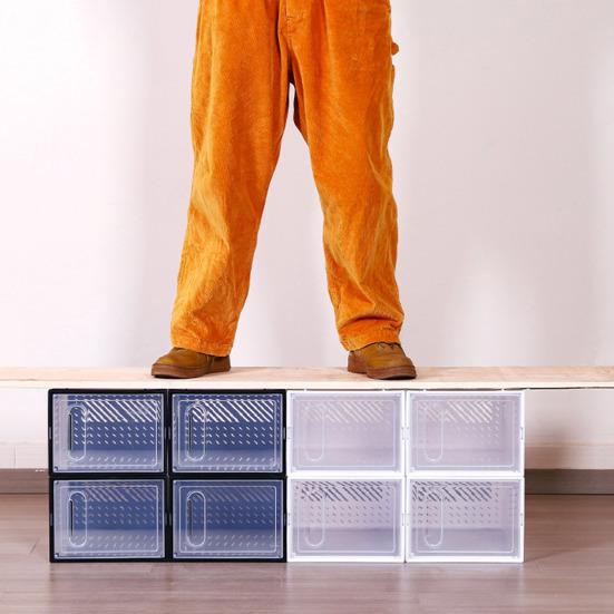 Transparent Shoe Box Stackable Design High Strength Large Capacity Dustproof Clear Shoe Organizer Magnetic