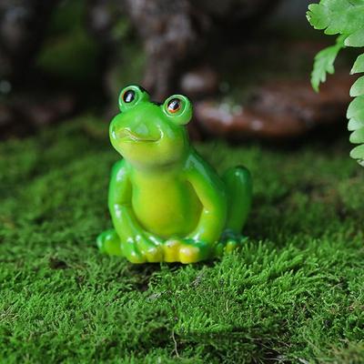 Смоляные фигурки лягушек Мини Мультяшная лягушка для сада Орнамент Зеленая Реалистичная Микро-ландшафтная декорация Украшение для дома