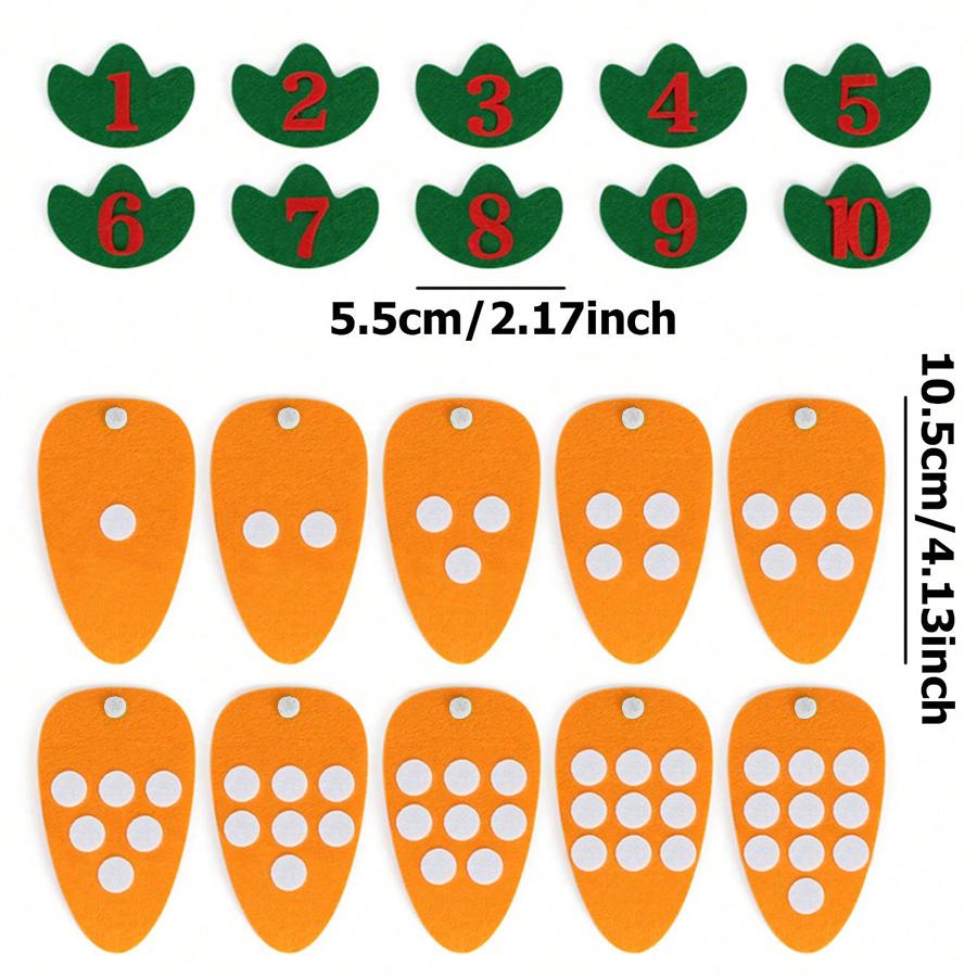 1/2 Sets Fun Carrot Felt 1-10 Number Felt Teaching Aids - DIY Free Assembly Math Cognitive Tools School Supplies