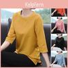Sleeve Oneck 45720 Women Tops Solid Color Elastic Pullover Tops Regular Fit Summer