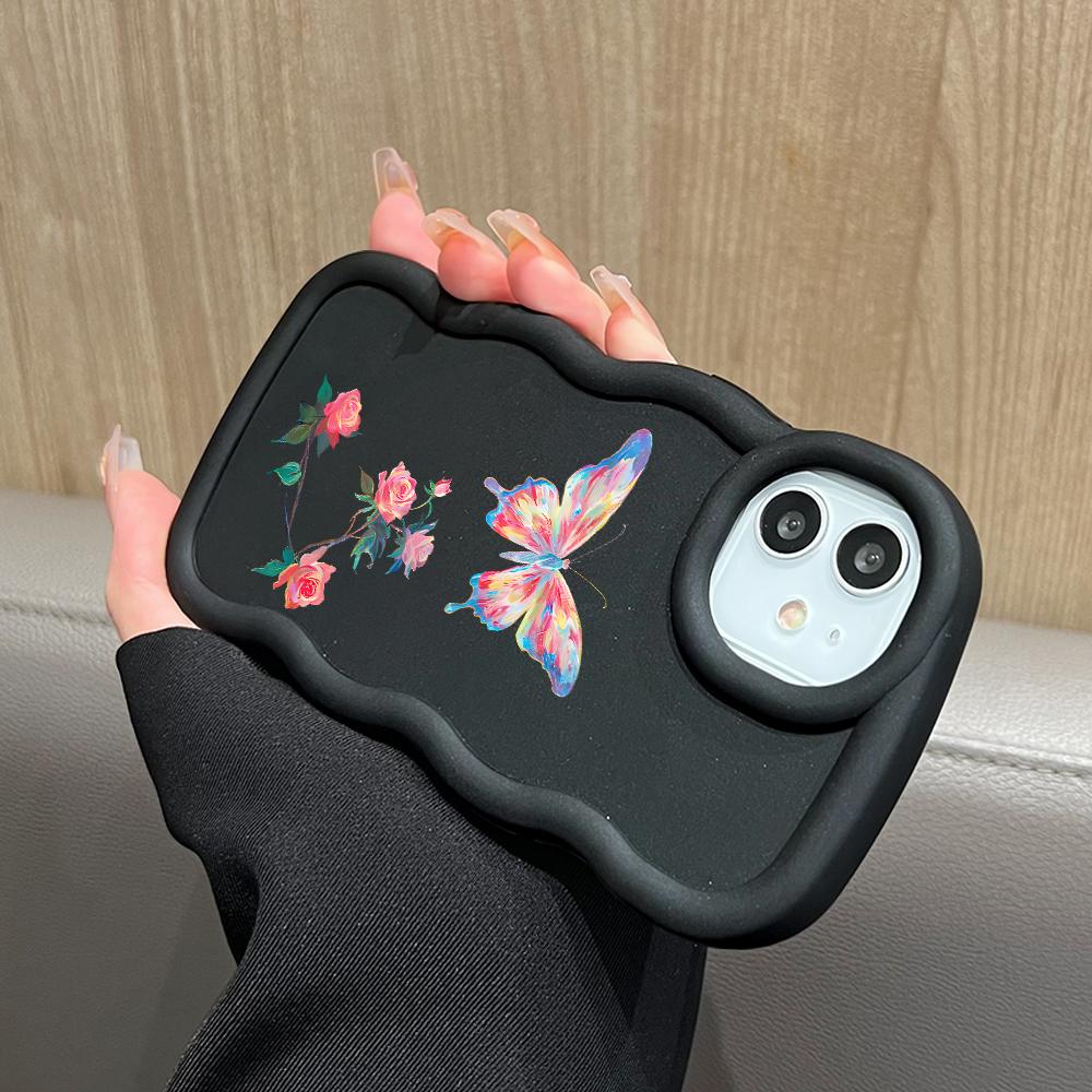 Мягкий чехол для телефона Roses Butterfly для Samsung Galaxy A52 A73 A12 A11 S24 Ultra 5G S23 S22 S21 S20 FE Wave Edge, противоударный защитный резиновый чехол