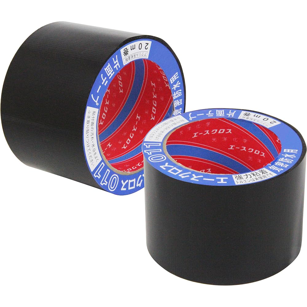 Koyo Chemical Airtight Waterproof Tape Ace Cross Acrylic Strong Adhesive Single Sided Tape 011 Black 100mm x 20M