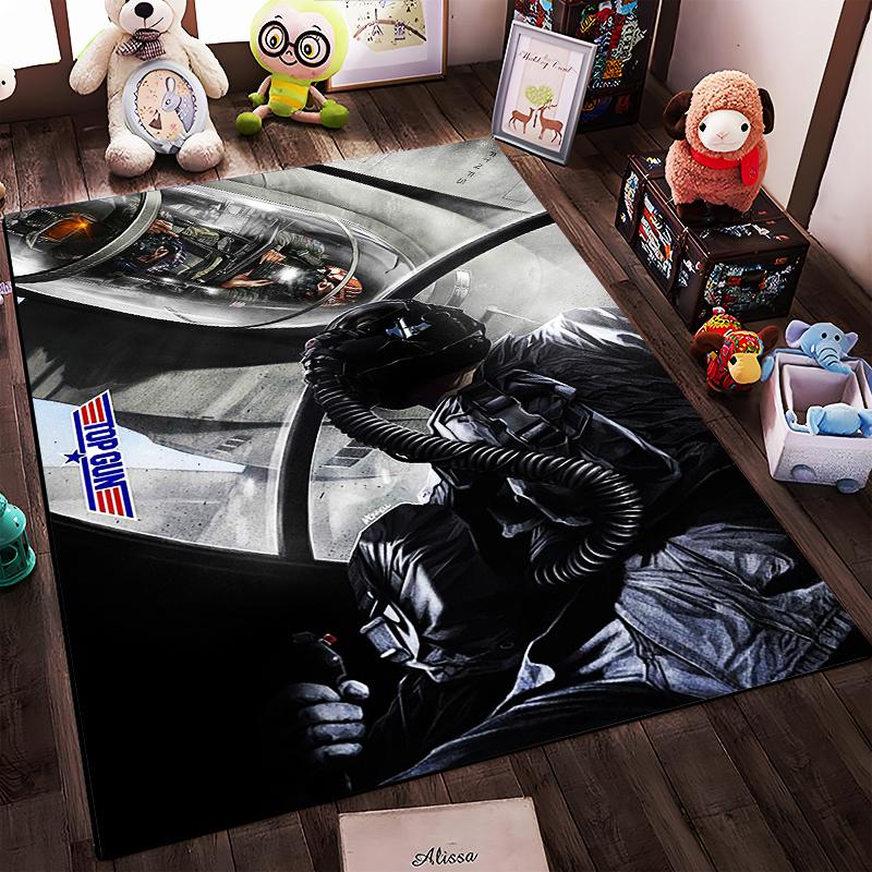 Aviation Pilot Theme Carpet with Fighter Jet, Top Gun Design Suitable for use as an anti-slip for living room bedroom sofas