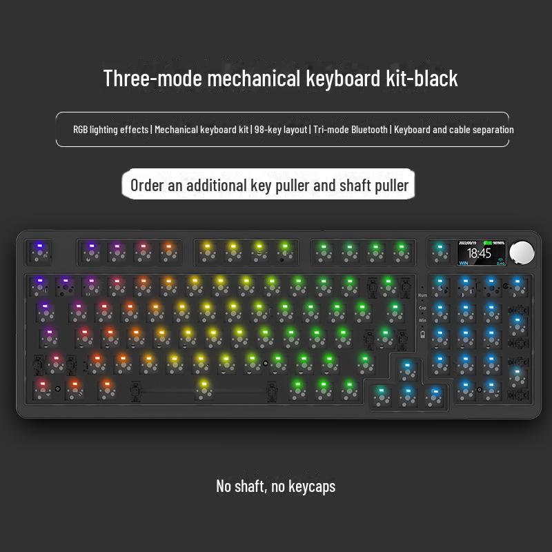 Беспроводная Bluetooth механическая клавиатура DIY Kit, RGB, три режима, 84-108 клавиш