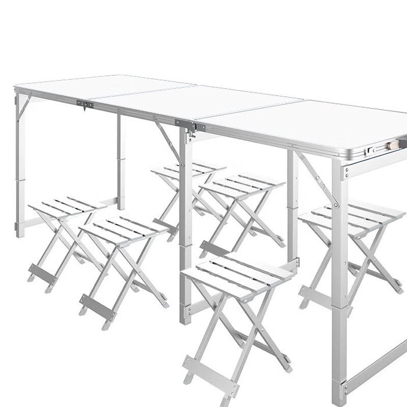 OEING Adjustable Picnic Table Set with 6 Stools