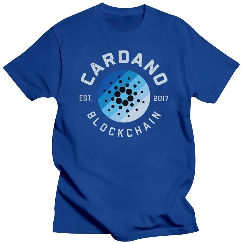 Мужская футболка Cardano с коротким рукавом, хлопковая футболка, уникальная футболка для отдыха, криптовалюта ADA, криптовалюта, блокчейн, футболки, топы
