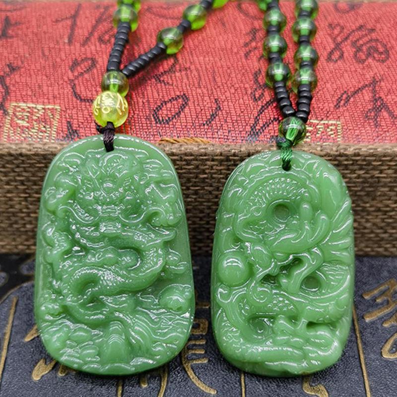 Китайский этнический стиль стеклянный ручной работы дракон кулон ожерелье амулет для женщин и мужчин счастливый подарок ювелирные изделия