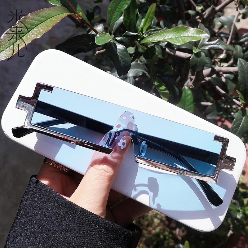 New Borderless Bounding Square Sunglasses Women Design Brand Sun Glasses Half Frame Fashion Eyewear UV400 Oculos De Sol