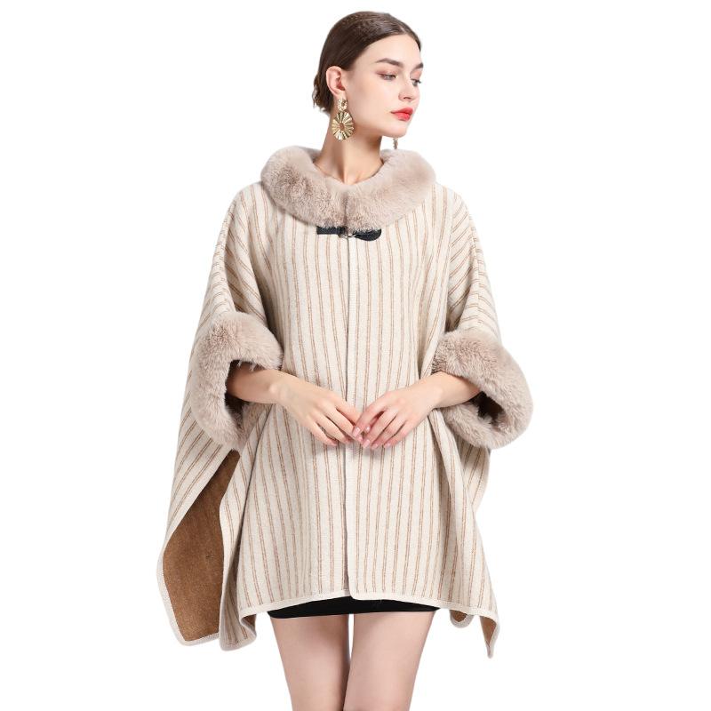 Осенне-зимний женский воротник-шаль накидка большого размера вязаный кардиган твидовый жакет