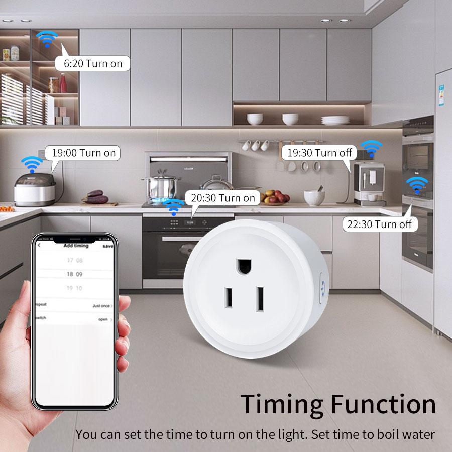 Умная розетка WiFi 10A, вилка США Cozylife 100-240 В, приложение, дистанционное управление, голосовое управление, таймер, работает с Alexa, Google Assistant