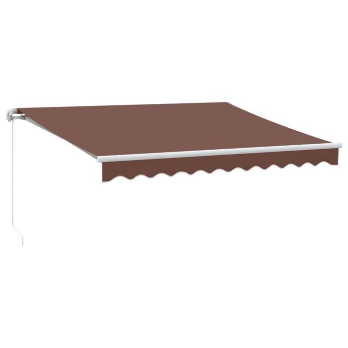 VidaXL Manual Retractable Awning with LED Brown 300x250 Cm 3215374