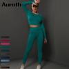 Спортивные костюмы Auroth, женский комплект для йоги, бесшовные леггинсы с длинными рукавами и высокой талией для фитнеса, спортивная одежда