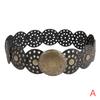 Широкий пояс Boho Disc для женщин, винтажный, из искусственной кожи, полые, в стиле вестерн, ковбойские ремни с металлической пряжкой, увеличенный круглый пояс