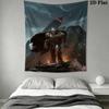 DOOM The Dark Ages Wall Tapestry Aesthetic Wall Hanging Printed Fabric Blanket Decorative Tapestries for Bedroom Living Room Home Decor