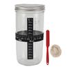 Sourdough Bread Starter Kit 34oz Glass Jar with Lid Date Feeding Mark Band Thermometer Band