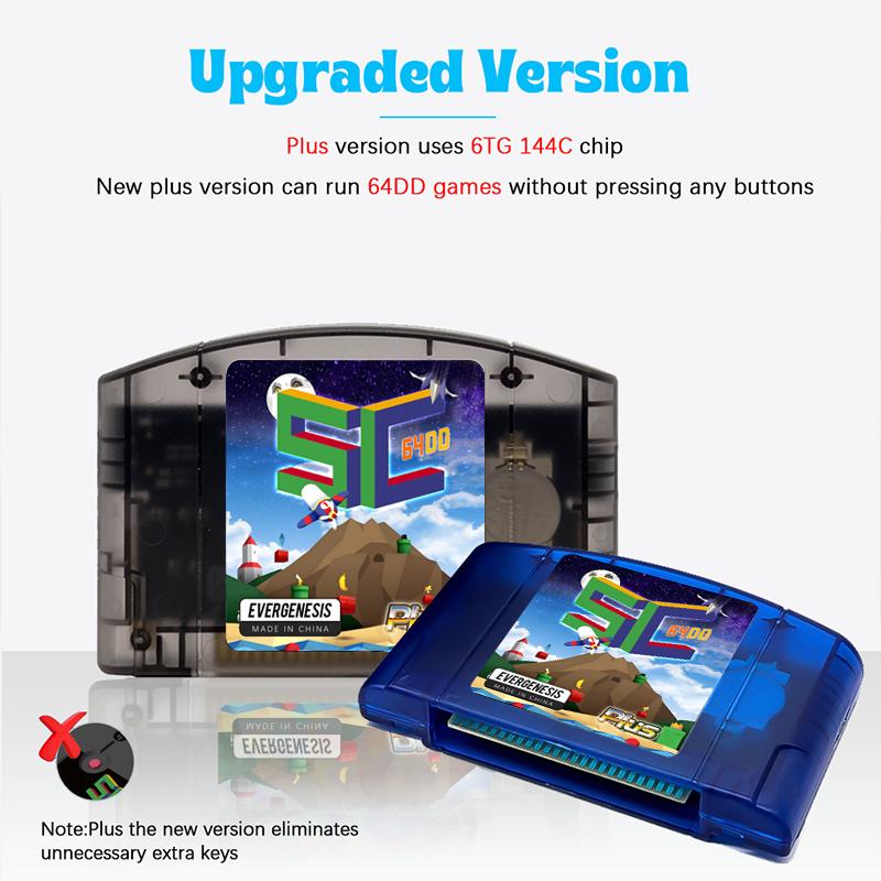 EVERGENESIS SC64 Open Source N64 800 in 1 Game Cartridge For Nintendo 64 Game Card free 16GB Card Compatibility Support 64DD