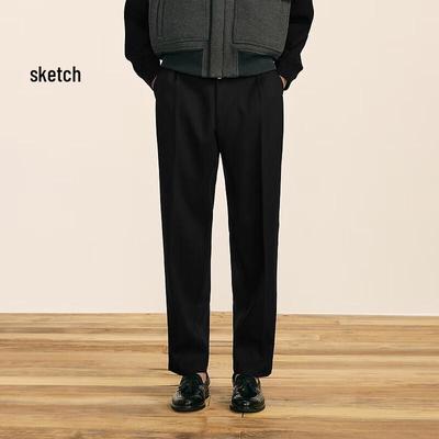 CROQUIS Мужские осенние зауженные твиловые повседневные брюки