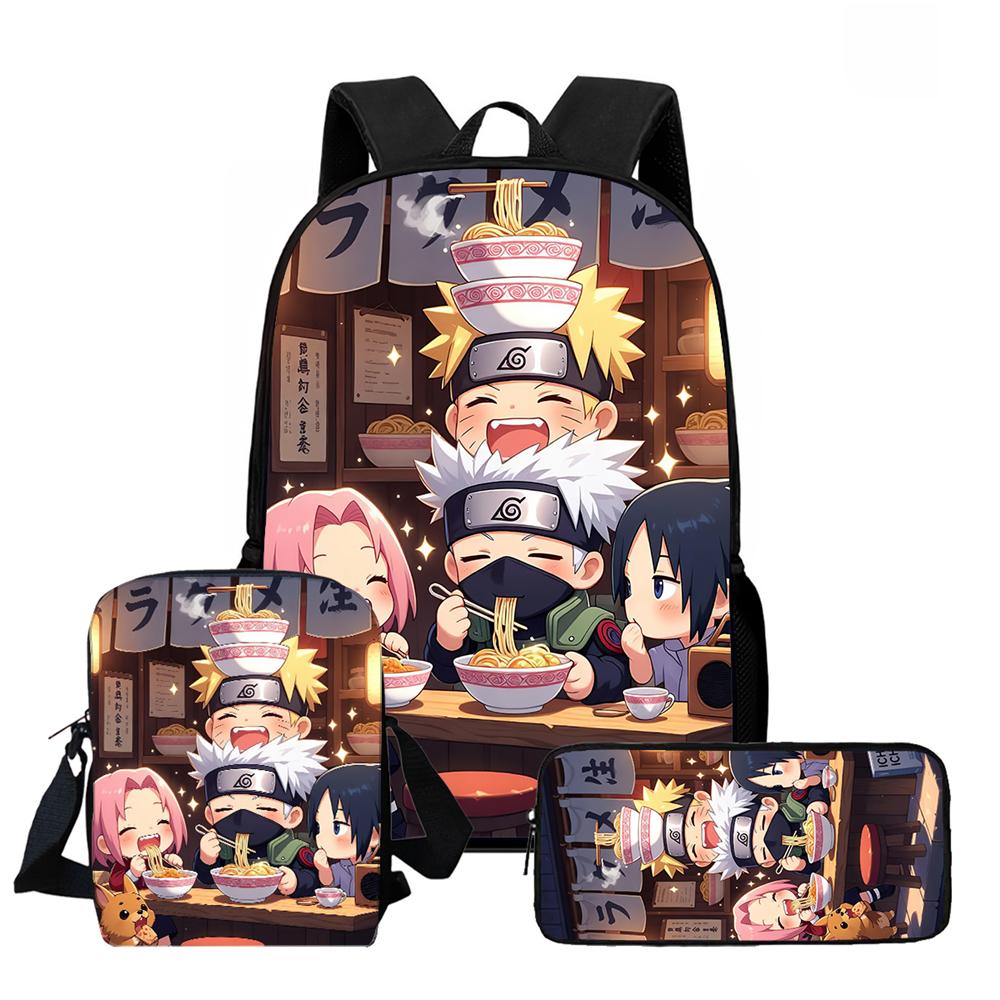 Школьный повседневный рюкзак NARUTO для детей, 16-дюймовый легкий анимированный ученический рюкзак, с двумя карманами на молнии, прочный, для мальчиков и девочек возрастом 6-10 лет