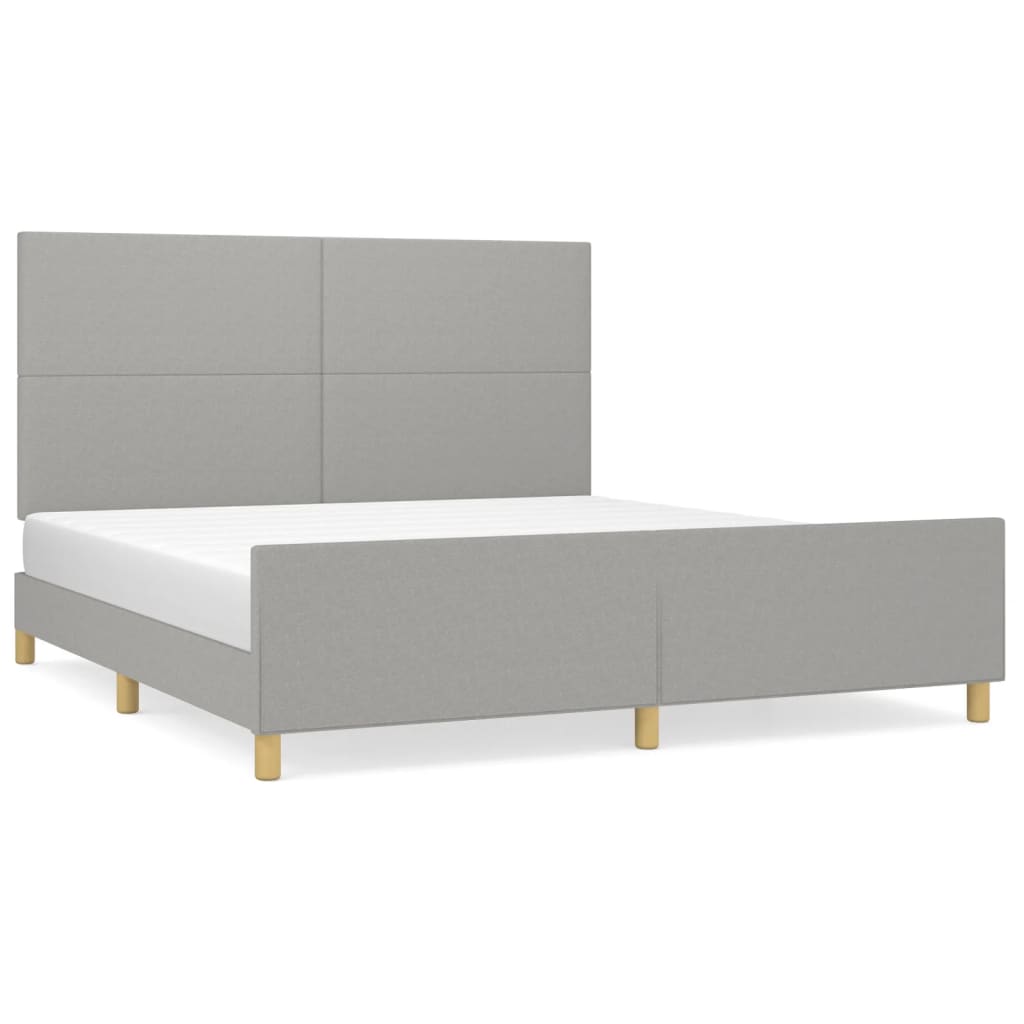 Bed Frame without Mattress Light Grey 180x200 cm Fabric