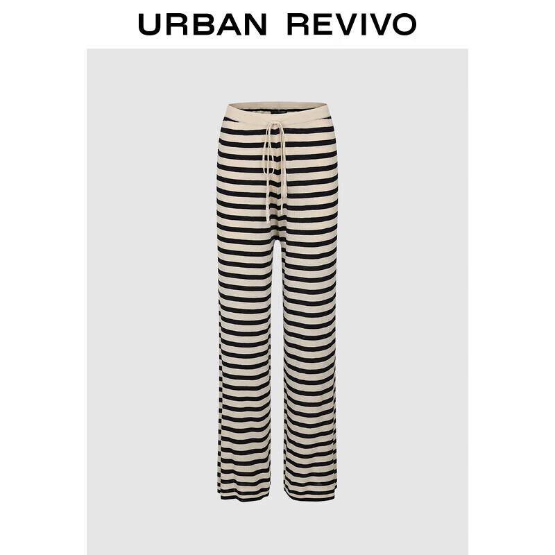 Женские вязаные брюки UR с текстурными полосками и кулиской