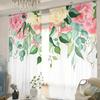 2 шт. Цветочные листья напечатаны полупрозрачные занавески светофильтрующие занавески для гостиной спальни кухни кафе домашний декор cortinas