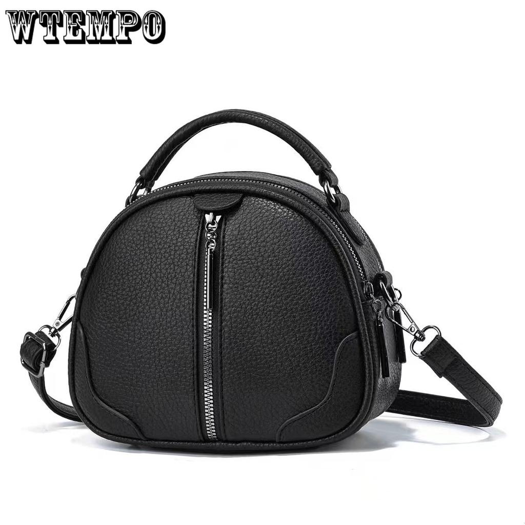 WTEMPO Solid Color Faux Leather Zipper Crossbody Bags Versatile All Seasons Underarm Bags Chain Commuting Shoulder Bags